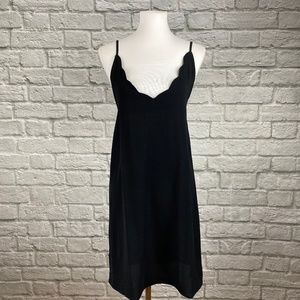 NWT Mango Black Scallop Trim Cami Dress